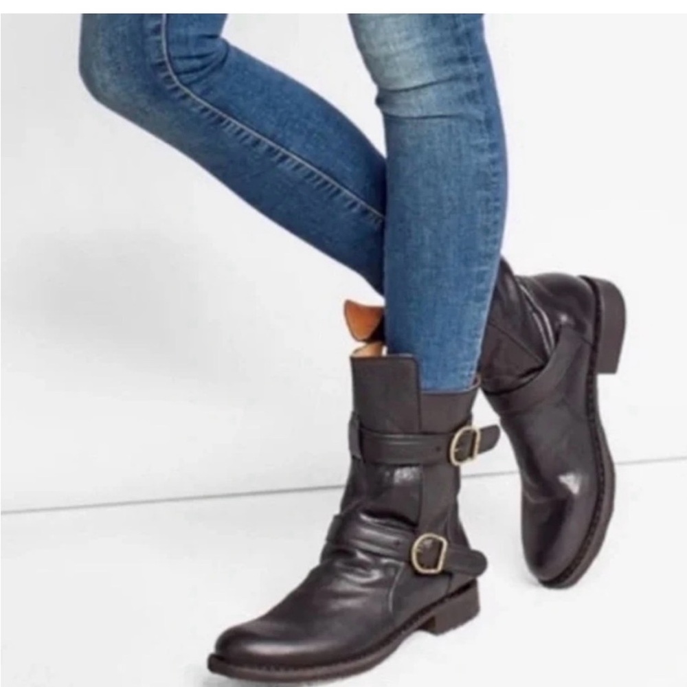 Fiorentini + Baker Eternity 713 Biker Boots Brown Leather EU 38.5 US 8.5